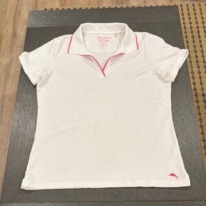 Tommy Bahama Polo Shirt Womens White Island Zone Pima Cotton Stretch Golf Medium